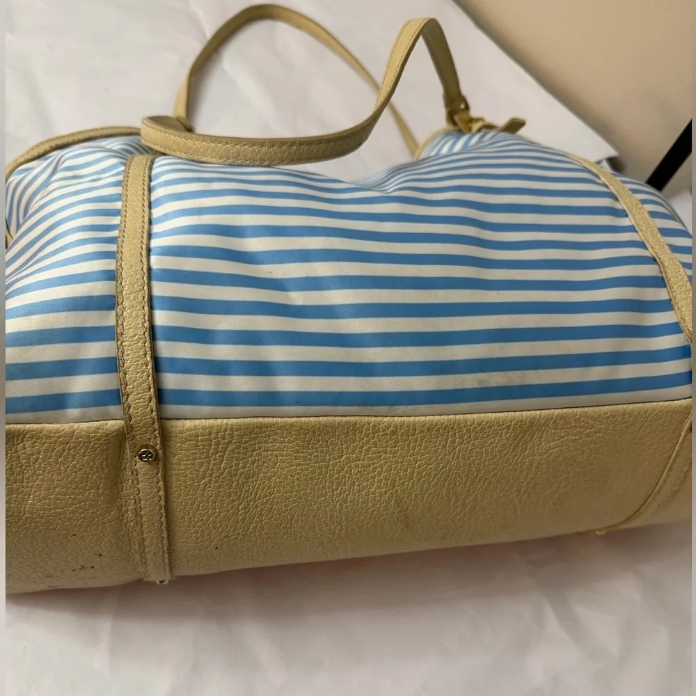 Kate Spade Red and Cream Striped Tote